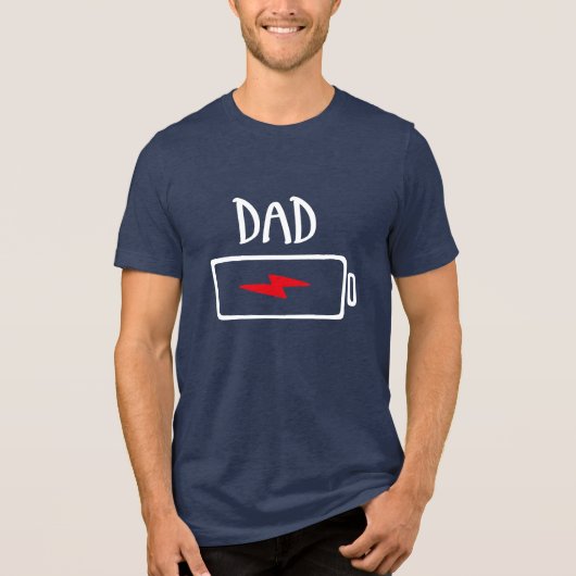 Batterie leer – Papa Tri-Blend Shirt (Vorderseite)
