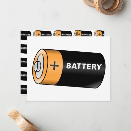 Batterie Mitteilungskarte (Vorderseite/Rückseite Beispiel)