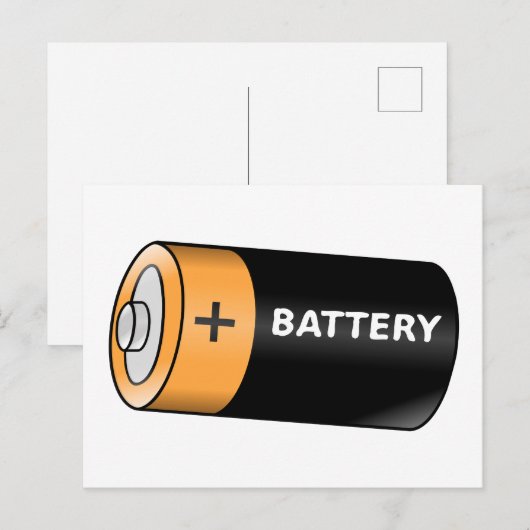 Batterie Postkarte (Vorne/Hinten)