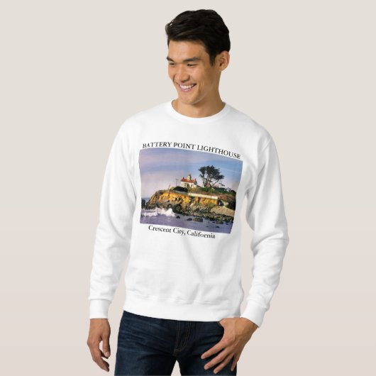 Batterie-Punkt-Leuchtturm, sichelförmige Stadt Sweatshirt (Vorne ganz)