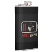 Batterie schwach, Kaffee benötigt – Flachmann (Rechts)