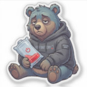 Batteriearmer Bär Aufkleber (Vorderseite)