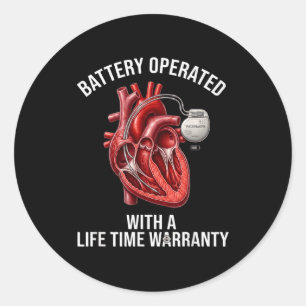 Batteriebetrieben mit lebenslanger Garantie Runder Aufkleber