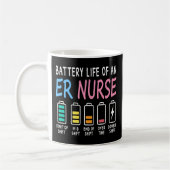 Batterielebensdauer eines ER-Krankenschwester-Humo Kaffeetasse (Links)
