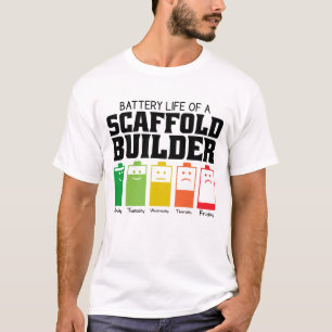 Batterielebensdauer eines Gerüstbauers T-Shirt