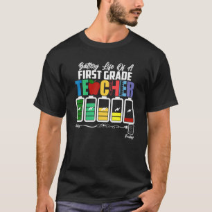 Batterielebensdauer eines Grundschullehrers zurück T-Shirt