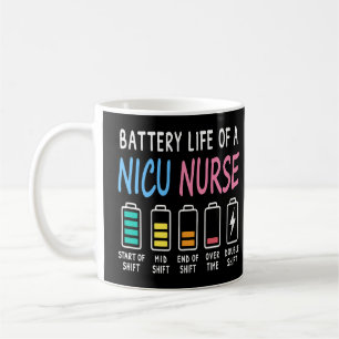 Batterielebensdauer eines NICU-Krankenschwesters H Kaffeetasse
