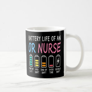 Batterielebensdauer eines OP-Pflegekraft Humor Cha Kaffeetasse