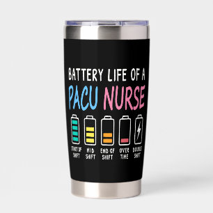 Batterielebensdauer eines PACU-Krankenpflegers auf Thermobecher