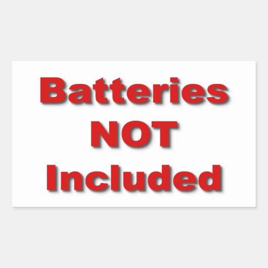 Batterien nicht im Lieferumfang enthalten Rechteckiger Aufkleber (Vorderseite)
