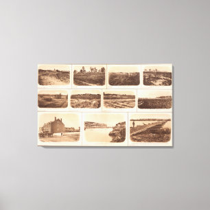 Batterien, Redoubts, Gebäude, Kanal, Brücke Leinwanddruck