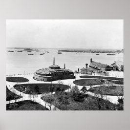 Batterien und Altbau Garten Poster