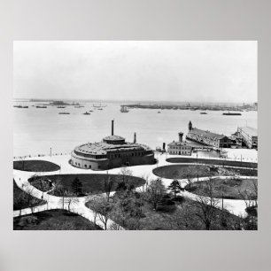 Batterien und Altbau Garten Poster