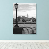 Batteriespeicher Stadt II Leinwanddruck (Insitu (Holzboden))