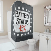 Batteriestatus 15 % Duschvorhang (Beispiel)