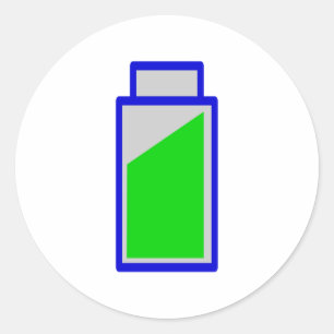Batteriestatus battery accu status runder aufkleber