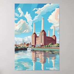 Battersea London England Vintage Travel Poster