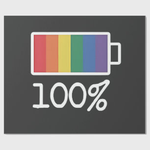 Battery 100% Gay Funny LGBT Pride Monat Gleichheit Geschenkpapier