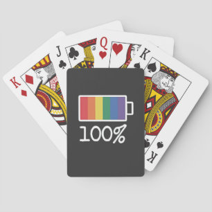 Battery 100% Gay Funny LGBT Pride Monat Gleichheit Spielkarten