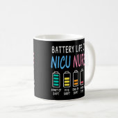 Battery life of a NICU nurse humor level Kaffeetasse (VorderseiteRechts)