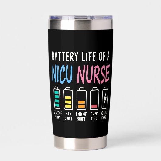 Battery life of a NICU nurse humor level Thermobecher (Vorderseite)