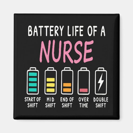 Battery life of a nurse humor chart magnet (Vorne)