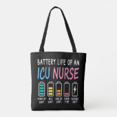 Battery life of an ICU nurse humor chart Tasche (Rückseite)