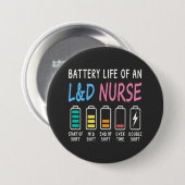 Battery life of an L&D nurse humor chart Button (Vorne & Hinten)