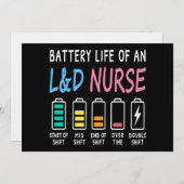 Battery life of an L&D nurse humor chart Einladung (Vorne/Hinten)