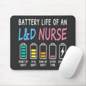 Battery life of an L&D nurse humor chart Mousepad (Mit Mouse)