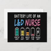 Battery life of an L&D nurse humor chart Postkarte (Vorne/Hinten)