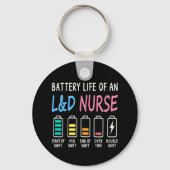 Battery life of an L&D nurse humor chart Schlüsselanhänger (Rückseite)