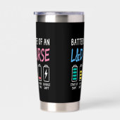 Battery life of an L&D nurse humor chart Thermobecher (Rechts)