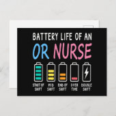 Battery life of an OR nurse humor chart Postkarte (Vorne/Hinten)