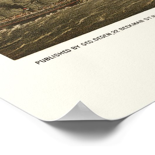 Battery Park, NY Panoramic Map - 1873 Poster (Ecke)