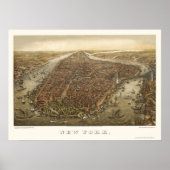 Battery Park, NY Panoramic Map - 1873 Poster (Vorne)