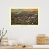 Battery Park, NY Panoramic Map - 1873 Poster (Küche)