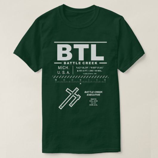 Battle Creek Führungskraft Airport BTL T - Shirt (Design vorne)