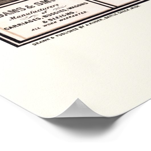 Battle Creek, MI Panoramic Map - 1869 Poster (Ecke)