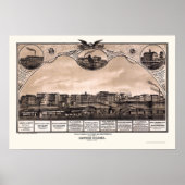 Battle Creek, MI Panoramic Map - 1869 Poster (Vorne)