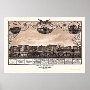 Battle Creek, MI Panoramic Map - 1869 Poster