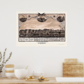 Battle Creek, MI Panoramic Map - 1869 Poster (Küche)