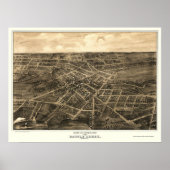 Battle Creek, MI Panoramic Map - 1870 Poster (Vorne)