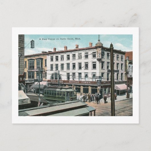 Battle Creek, Michigan 1912 Vintag Postkarte (Vorderseite)