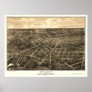 Battle-Creek, panoramische Karte MI - 1870 Poster
