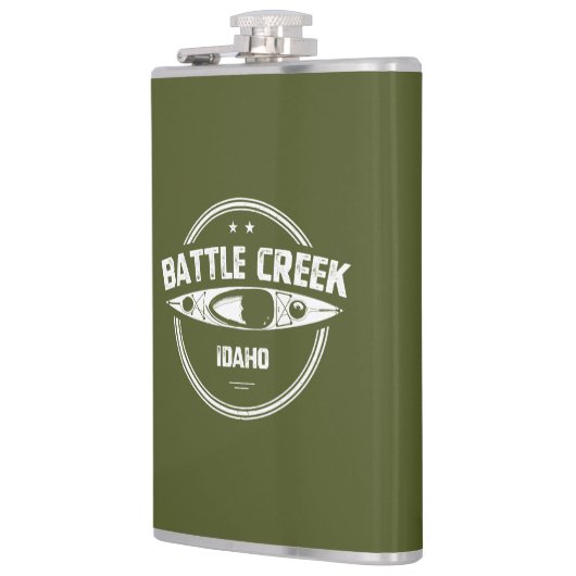 Battle Creek Wild und Landschaftlicher Fluss Idaho Flachmann (Links)