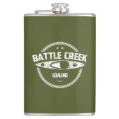Battle Creek Wild und Landschaftlicher Fluss Idaho Flachmann (Vorderseite)