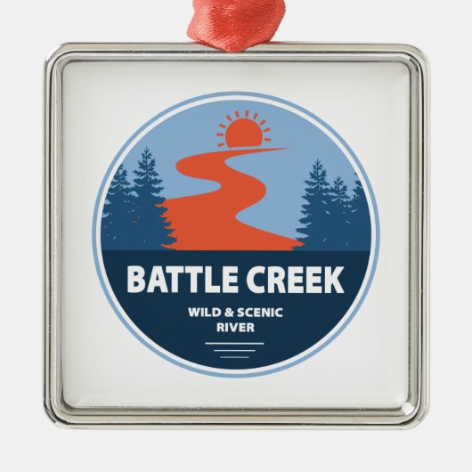 Battle Creek Wild und Landschaftlicher Fluss Idaho Ornament Aus Metall (Vorne)