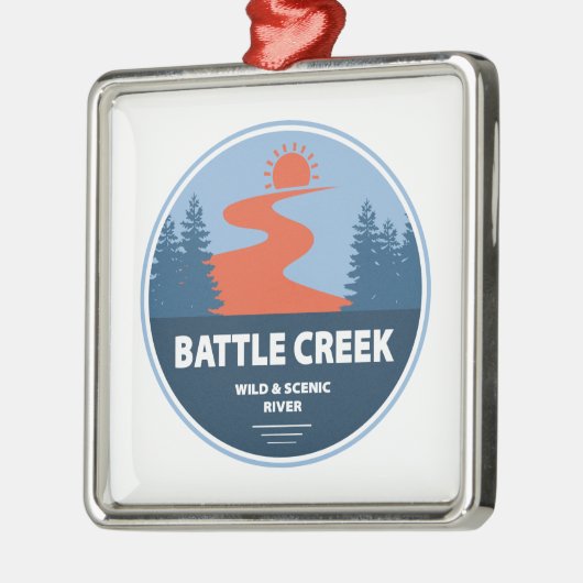 Battle Creek Wild und Landschaftlicher Fluss Idaho Ornament Aus Metall (Links)