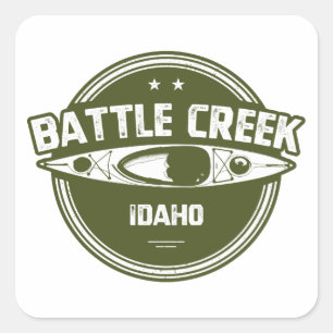 Battle Creek Wild und Landschaftlicher Fluss Idaho Quadratischer Aufkleber
